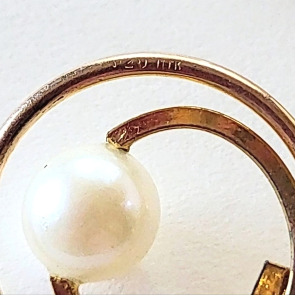 AMCO ART DECO NECKLACE - GOLD-FILLED GENUINE PEARLS - Picture 11 of 15